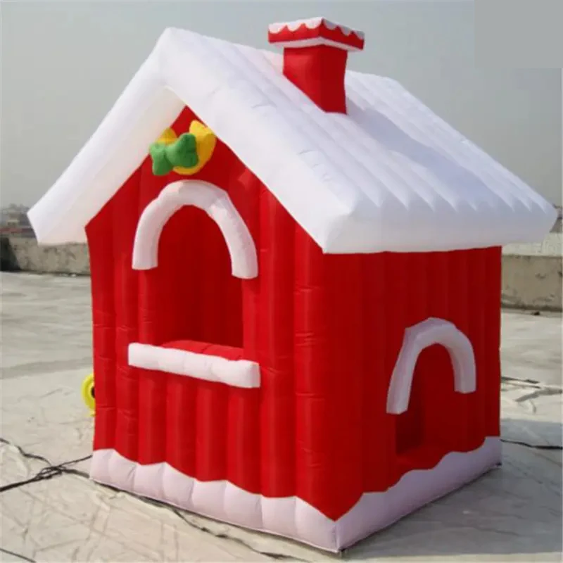 Felfújható Karácsonyi Ház Ünnepi ugrálóvár kültéri beltéri szórakoztató gyermekjátékok - 0