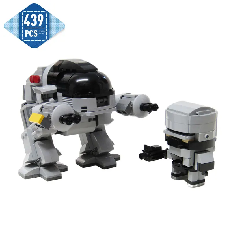Moc Film Robocoped Vs ED-209 Robot Mechanikai Mecha építőkövei Meghatározott Adatok Közgyűlés Tégla Modell Játékok, Születésnapi Ajándékok - 0