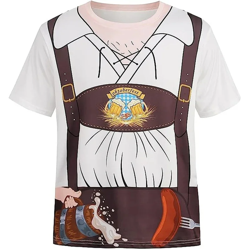 Oktoberfest Bajorország T-shirt Anime Grafikus póló Férfi Női Felnőtt Ruházat 3D Nyomtatás Felsők Pólók Rövid Ujjú Streetwear Tshirt - 0