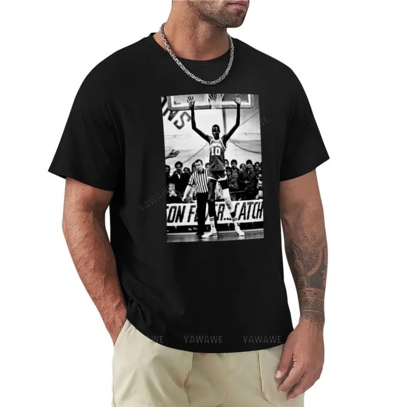 póló, férfi pamut Manute Bol T-Shirt-T-shirt rövid Túlméretezett póló, ing, grafikus póló férfi ruházat ruha fekete polót - 0