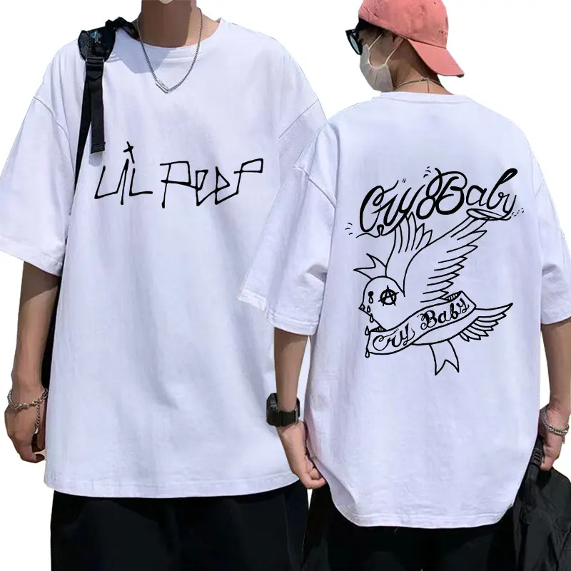 Rapper Lil Peep Baba Grafikus Póló Férfi Női Alkalmi Túlméretezett Pamut póló Divat Hip-Hop Rövid Ujjú Streetwear Y2k - 0