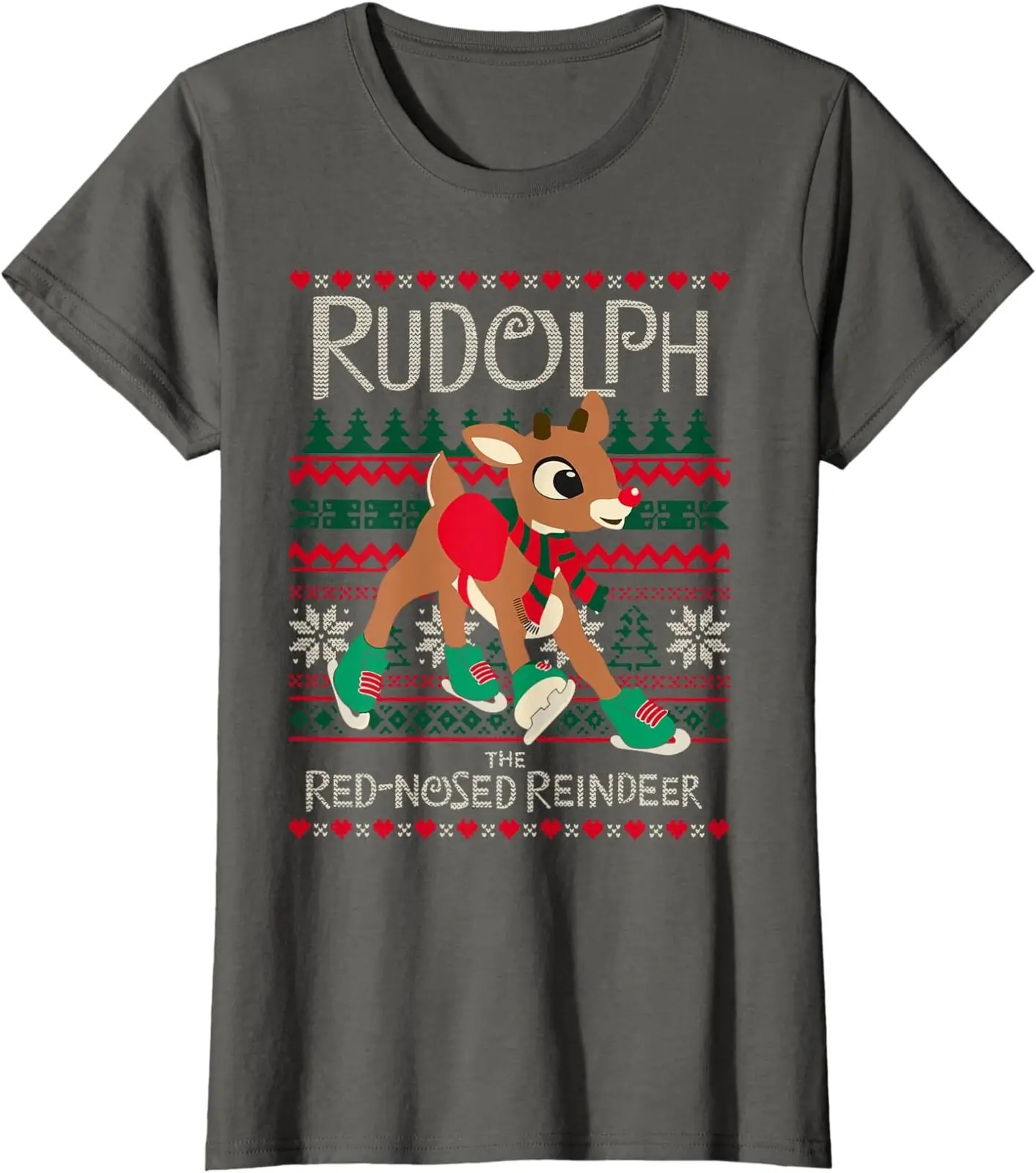 Édes Rudolf, A Piros Orrú Rénszarvas Különleges Karácsonyi Női Sleeve T-Ing, hosszú ujjú - 0
