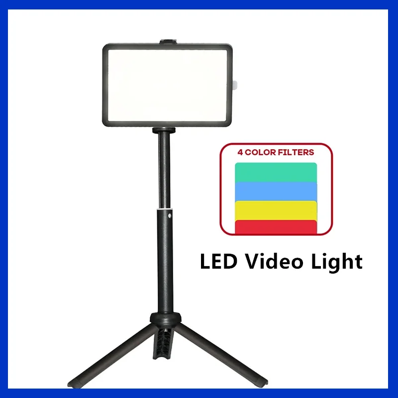 Új Média LED Videó Fény Színes Szűrők Szabályozható Töltse Lámpa Panel, Asztali Élő Streming Youtube Tiktok Webkamera töltse fény - 0