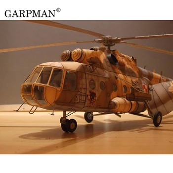 1:33 Lengyelország Mi-17-Es szállító Helikopter 3D Papír Modell Kézzel készült DIY Papercraft