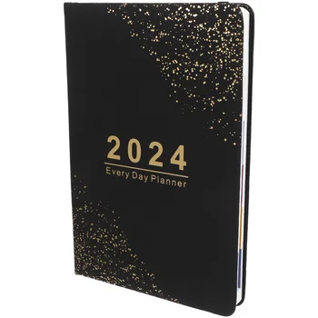 2024 Angol Naptári Irodában Kényelmes, Akadémiai Tervező Írás, Könyv, Hordozható Szervező Pu Jegyzettömb Notebook