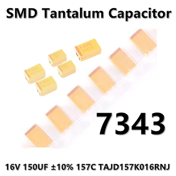 2db) Eredeti 7343 (D Típusú) 16V 150UF ±10% 157C TAJD157K016RNJ SMD tantál kondenzátor