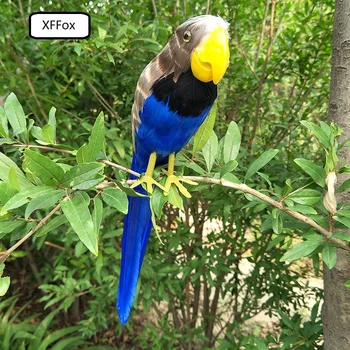 új valódi élet szürke&kék papagáj modell hab&toll sárga szája papagáj madár ajándék arról, 30cm xf0099