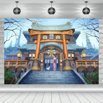8x6ft Vinil-a Japán Fesztivál Hátteret Anime Party Dekoráció Ninja Harcos Japán Kultúra Fotózás Szoba Képregény Show Banner