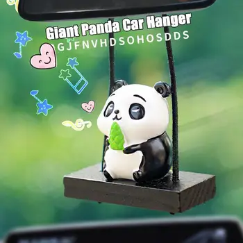 Autó Medál Auto Visszapillantó Tükör Hinta Panda Lógó Díszek Decoraction Charm Medál Kreatív Ajándékok Autó Belső Tartozékok