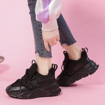 Női Cipők Őszi Új Platform Wedge Vulkanizált Cipő Divat Csipke Cipő Alkalmi Sprot Szabadtéri Futás Zapatillas Mujer
