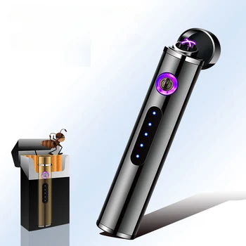 2023 Új Elektromos Fém Öngyújtó Dohányzás Szélálló Kettős Arc Plazma Újratölthető USB Könnyebb Füst Accesoires
