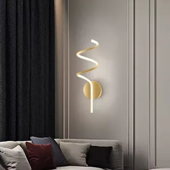 A Modern LED Fali Lámpa Nappali Folyosón TV Háttér Hálószoba Éjjeli Kreatív Csavar Fali Gyertyatartó lakberendezés Lámpatestek