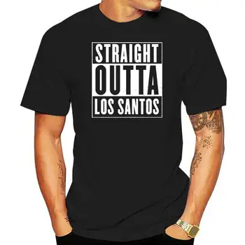 Egyenesen el Los Santos póló nyári Híres felső póló O - Nyak tshirt a férfiak Minták Népszerű Levelet póló egyszínű