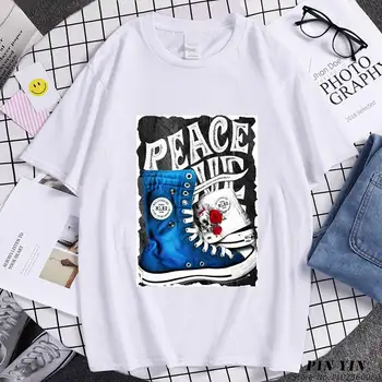 Béke Pamut Póló Klasszikus Hip-hop Grafikus póló Férfi Felső Forró Eladó Hipszter Streetwear Férfi Póló