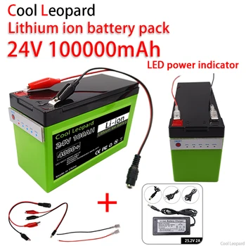 24V 100Ah Újratölthető 18650 Lítium Akkumulátor, Led Lámpa,LED Lámpa, Elektromos Jármű Solar Tároló Akkumulátor+25.2 V Töltő