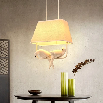 Madár Kalitka retro csillár számára, Étkező, Hálószoba, konyha sziget madár ketrec lámpa Gyanta lampe design Madarak luminaria függő lámpa
