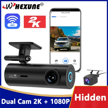 2K Mini Kamera Wifi Kamera Autó éjjellátó Dashcam 24 órás Parkolás Monitor Elülső, mind a Hátsó Kettős Dvr Kamera Videó Bejegyző