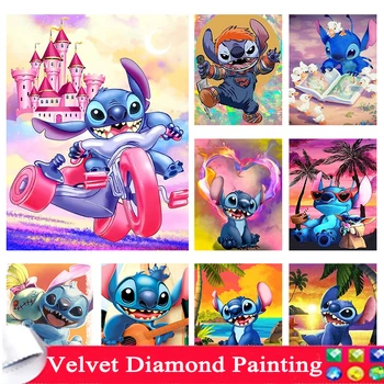 Disney Gyémánt Hímzés Rajzfilm 5D DIY Gyémánt Festmény Lilo Öltés Teljes Mozaik Természetes Tájkép Naplemente Ajándék Gyerekeknek