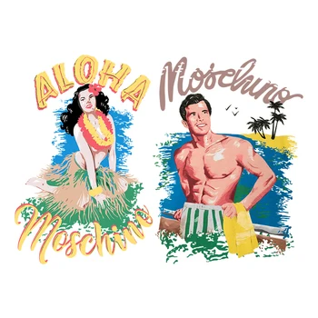 Fél Hula Táncot a férfiak, mind a nők tengerparti nyaralás nyomtatott hőátadás vinyl matricák DIYT póló kapucnis dekoráció Javítás