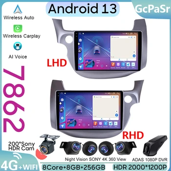 Autó Android Honda Jazz 2 GG 2008 - 2014-Fit 2 GE 2007 - 2014 Auto Rádió, Videó Lejátszó GPS Navigációs Multimédia Nem 2din DVD