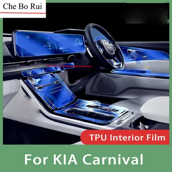 A KIA Carnival 20-21-22 Autó Belső középkonzol Átlátszó TPU Védő Anti-Karcolás Javítás Film Tartozékok Refit
