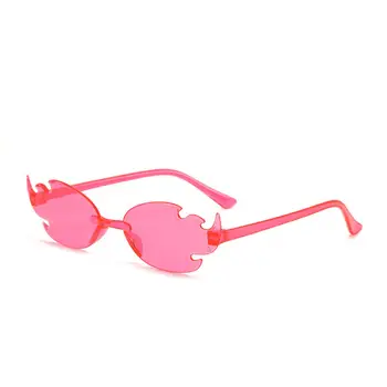 Kreatív Keret nélküli Láng Napszemüveg Női Férfi Divat Punk Cukorka Színű napszemüvegek, a Lányok Divatos Árnyalatú Szemüveg Tűz Szemüveg