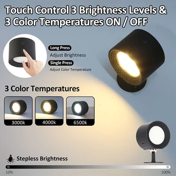 LED Touch Control IR Távirányító Fali Lámpával 360 Fokos Forgatható Újratölthető Éjjeli Lámpa Az ágy mellett, Hálószoba Olvasás Beltéri Díszíteni