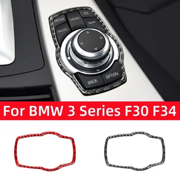 BMW 3 GT Sorozat F30 F34 2013-2018 Tartozékok Szénszálas Autó Belső Központi Multimédia Gomb Gomb Trim Keret Matricák