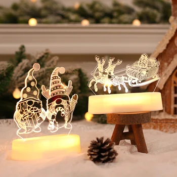 Karácsonyi Mikulás Fa Éjszakai Fény Boldog Karácsonyi Dekoráció Az Otthoni 2023 Navidad Kerst Natal Noel Karácsonyi Asztal Díszek