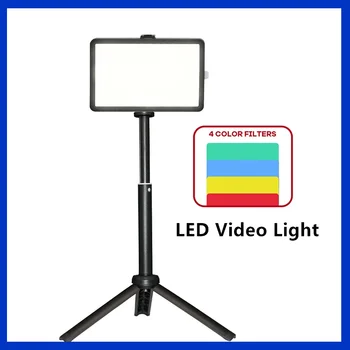 Új Média LED Videó Fény Színes Szűrők Szabályozható Töltse Lámpa Panel, Asztali Élő Streming Youtube Tiktok Webkamera töltse fény