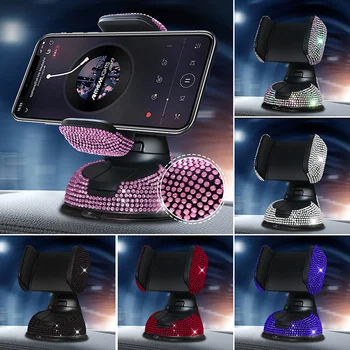 2022 Gyémánt mobiltelefon tartó autótelefon-Hegy Rózsaszín, Rugalmas, Asztalra, állványra Bling Autó Tartozékok Belső Nő
