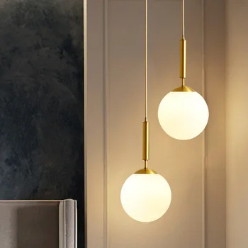 A Modern LED Üveg Labdát Lámpaernyő Arany Medál Fény Luxus Lógó Lámpák lámpák Étkező, Hálószoba Dekoráció Lámpa