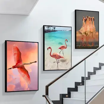 Flamingo állat, Poszter, öntapadós Művészet Plakát Retro Kraft Papír Matrica DIY Szoba, Bár, Kávézó, Vintage Díszítő Festés