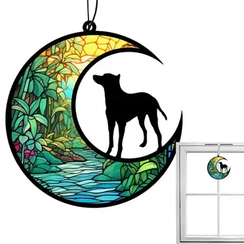 Hold Kutya Decor Acrylic Lapos Medál DIY Kutya Dísz Az Ablakba Elvesztése Kutya Szimpátia Ajándék Pet Emlékmű Ajándékok Emlékezés Ajándékok