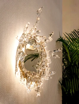 Kreatív fali lámpa design Art folyosón dekoráció Nappali Hangulat lámpa Hálószoba vízpermet Öltözködés tükör Fal világítás