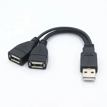 2.0 1 férfi 2 Dual USB-Női Adatok Elosztó hálózati Adapter Y Elosztó USB Töltő Kábel Kábel Hosszabbító Kábel