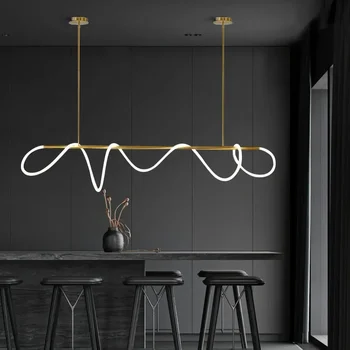 A Modern LED Medál Fények Hosszú Tömlő Hanglamp a Kreatív Bár, Kávézó, Bolt Art recepció Északi Tervező, Csillárok, Világítás