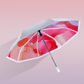 Az új Anti-UV Automatikus Tri-fold Ezüst Bevonat Umbrella Kreatív Divat StyleAdvertising Esernyő Egyedi Logó