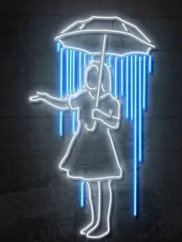 Neon Sign Nola Lány Esernyő eső, söröző, klub Lámpa szerelem resterant fény Hotel bolt KIJELZŐ ÜZLETI Hatás Vonzza a fény