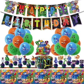 A Játék Rainbow Barátok, Szülinapi Parti Dekoráció, Terítő Torta Topper Nyomtatott Lufi Boldog Születésnapot Banner Szoba Dekorok