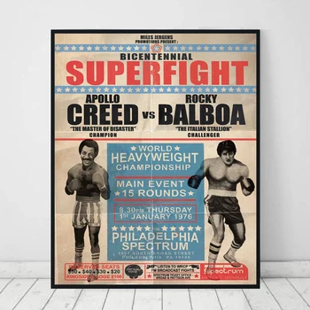 Rocky Balboa Film Poszter Super Box Retro Vászon Festmény Művészet Falon Képek Északi Nyomatok Modern Lakberendezési Keret Nélküli