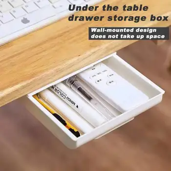Alatt asztali Állvány öntapadó Alatt-fiókos Tároló Egyéni Stick Ceruza Tálca Asztal Fiókban Szervező Doboz