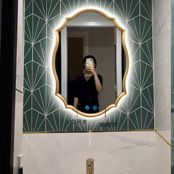 Led Smink Dekoratív Tükör Fali Asztali Álló Zuhanyzós Fürdőszoba Tükör Esztétikai Deco Chambre Északi Dekoráció YX50DM