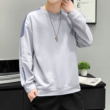 Y165 Hosszú Ujjú T-Shirt Férfi Alkalmi Koreai Stílus Alapvető Divat Trendi Barátja Összes Mérkőzés Színes Patchwork Hosszú Ujjú Póló
