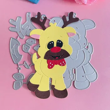 aranyos állat a Karácsony szarvas dekoráció keret Fém Acél Vágó Meghalni Stencil DIY Scrapbooking Papír/fotó Kártyák Dombornyomás