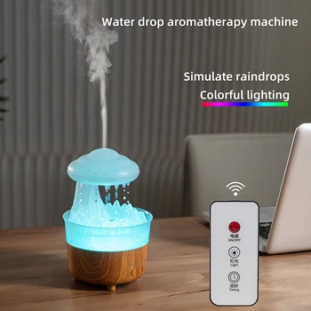 Eső, Felhő, Párásító, Éjszakai Fény, Eső, Víz Csepp Hang a Levegő 7 Szín USB Néma Köd illóolaj Diffúzor Aromaterápiás