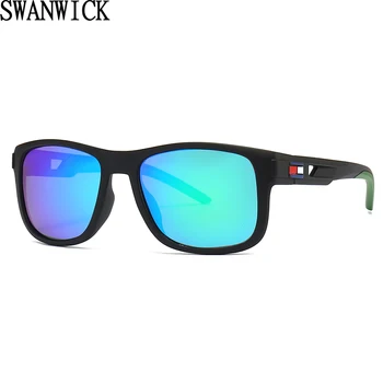 Swanwick, hatósági polarizált napszemüveg a férfiak vezetői nyári férfi, stílus klasszikus négyzet napszemüvegek uv400 2023 piros, zöld tükör forró eladó