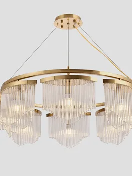 Posztmodern kristály csillár lámpa luxus nappali, hálószoba fény kreatív minimalista üveg Északi étterem LED vas művészet