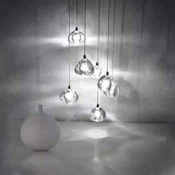 Modern Kristály LED Csillár A Lépcső Luxus Cristal Labdát Lógó Lámpa Északi vízcsepp Design Beltéri Lámpatest