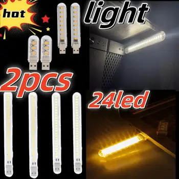 2/1db LED Lámpa Mini Hordozható USB-DC 5V 24/8/3LED Fényes Éjszaka Mobile Power Fényforrás Fény Souce Power Bank háztartási Készülék